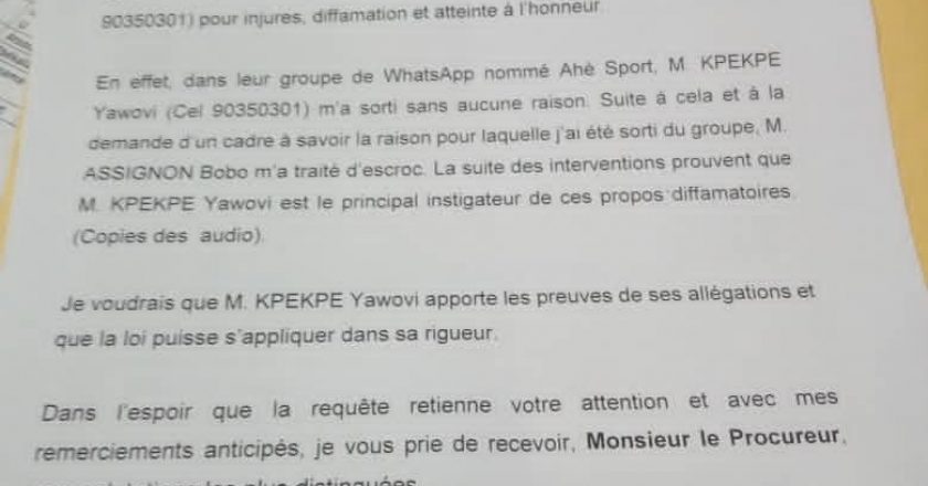 retiré d’un groupe WhatsApp, le député Djissénou saisit le procureur et réclame justice