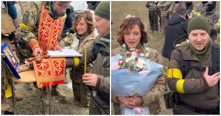 Ukraine : des soldats ukrainiens se marient en pleine guerre